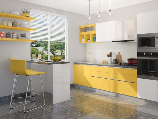 Citrus yellow



is refreshing and stimulating and evokes images of the sun-drenched tropics. Splash some sunshine on your cabinets for eye-popping flair, and then tone down the warmth with soft, cool white. A combination that always works!.